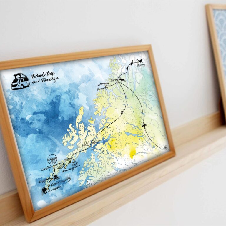 Carte de voyage personnalisée Graphitour – Faire une carte de ses voyages en van