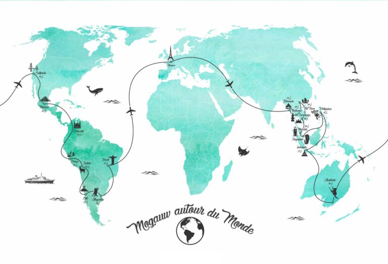 Carte de voyage personnalisée Graphitour – Projet de tour du monde