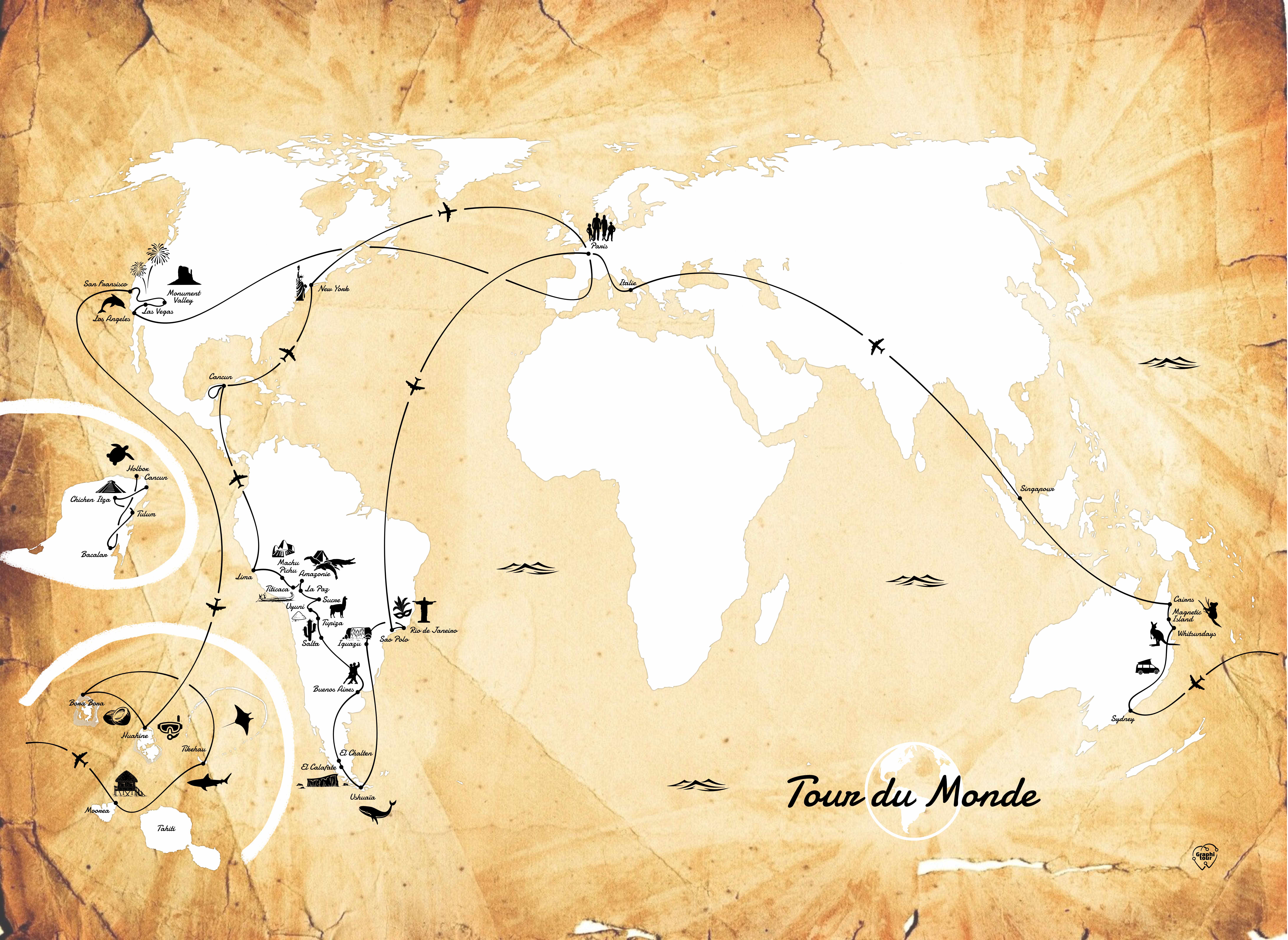 Mappemonde personnalisée