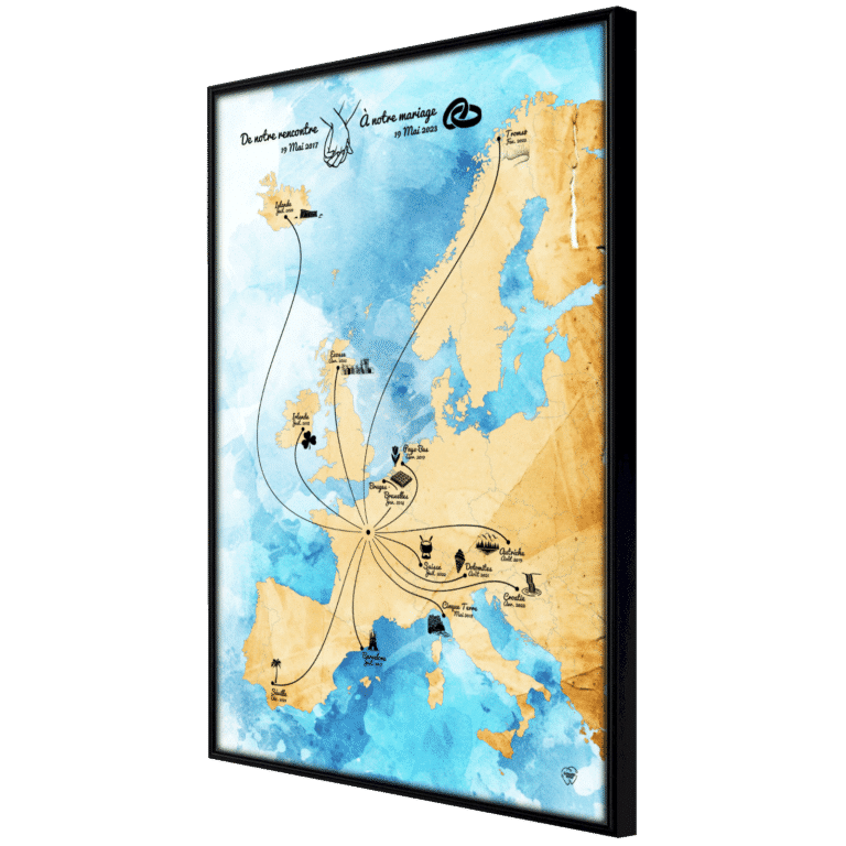 Carte de voyage personnalisée Graphitour – Souvenir de plusieurs voyages