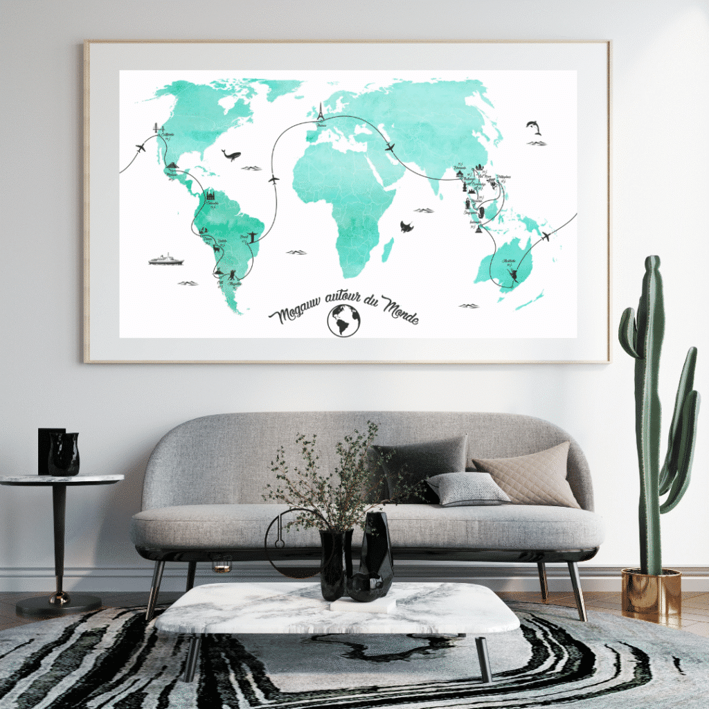 carte personnalisée tour du monde