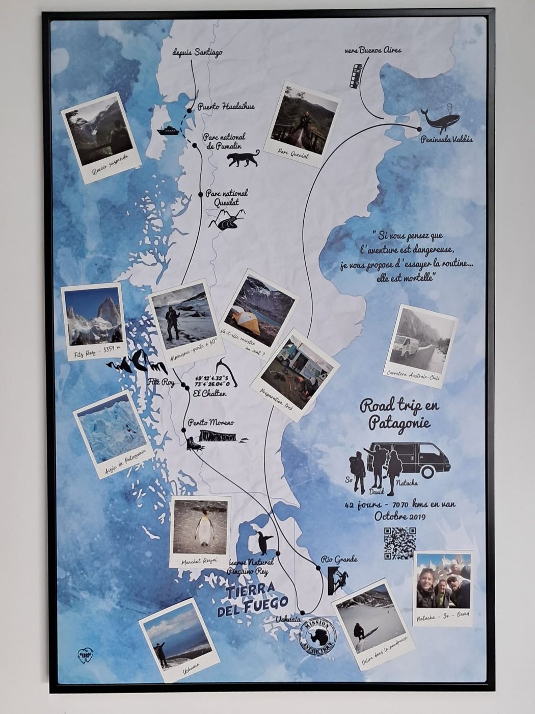 Carte de voyage personnalisée avec photos
