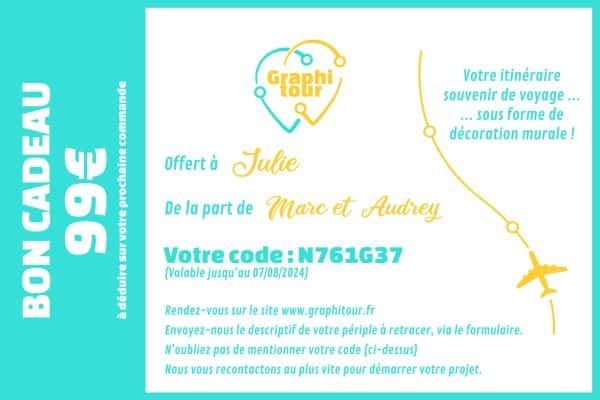 Bon cadeau voyage Idée cadeau pour voyageur